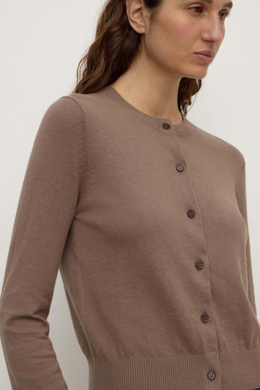 Assembly Label 'Orina Cotton Cashmere Cardigan' - Dark Sand