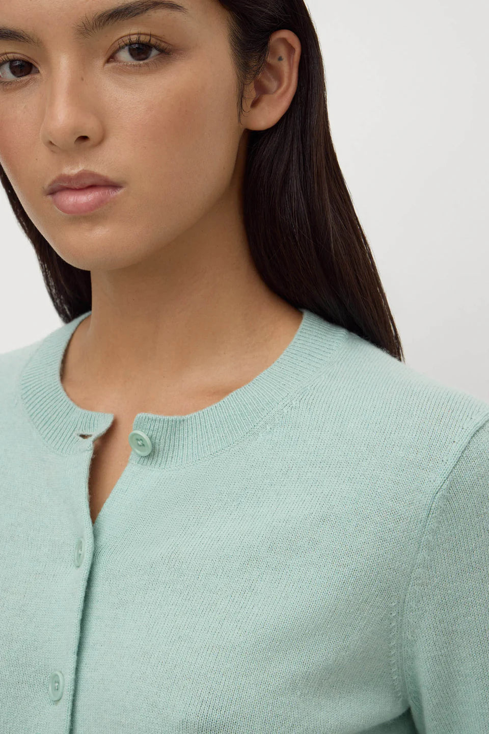 Assembly Label Benny Knit Cardigan in Mint — the elevated seasonal staple your capsule wardrobe has been waiting for.
