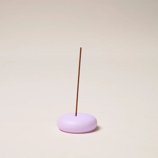 Gentle Habits Frosted Glass Incense Holder in Lilac — soft, minimal and colourful.