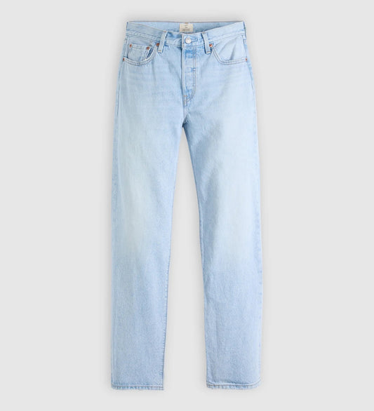 Light blue jeans on a white background