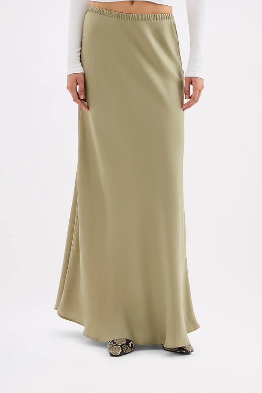 Nude Lucy Lawton Tencel Skirt in Dusty Sage — the Lawton Tencel Skirt in Dusty Sage is crafted from a soft, breathable Tencel fabric that drapes effortlessly through the body.