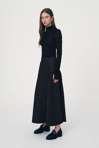 Rowie 'Paloma Organic Midi Skirt' - Washed Black