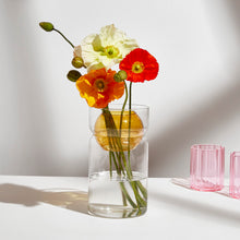 Fazeek 'Balance Vase' - Clear & Amber