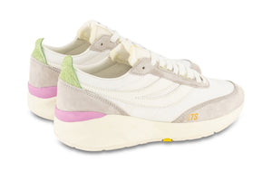 Superga 4089 - Training 9TS Slim - White Pink with Vibrant Yellow