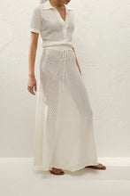 Lenna Polo Top - Pointelle Lace Vintage White