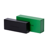 Black rectangular sunglasses case displayed beside a green branded box on a white background.