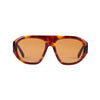 Front view of Havana oversized aviator sunglasses with brown lenses and a softly curved full-rim frame.