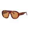 Three-quarter view of Havana aviator sunglasses showing the brown lenses, full-rim frame and tapered temples.