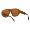 Three-quarter rear view of the Whiskey sunglasses showing the open temples and brown lenses.