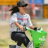 Model wearing the 180EYEWEAR 'Rza' sunglasses in matte black while riding a bike outdoors, lifestyle action shot in a Blondie band t-shirt and cap.