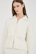 Friend Of Audrey 'The Boucle Zip Knit' - Cream