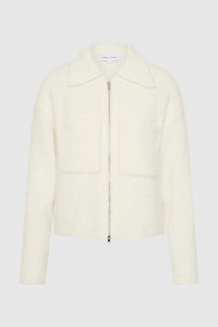 Friend Of Audrey 'The Boucle Zip Knit' - Cream