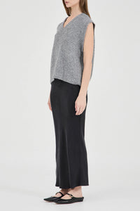 Friend Of Audrey 'The Fluffy Knit Vest' - Charcoal