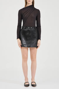 Friend Of Audrey 'The Jersey Stitch Semi Sheer Top' - Black