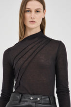 Friend Of Audrey 'The Jersey Stitch Semi Sheer Top' - Black