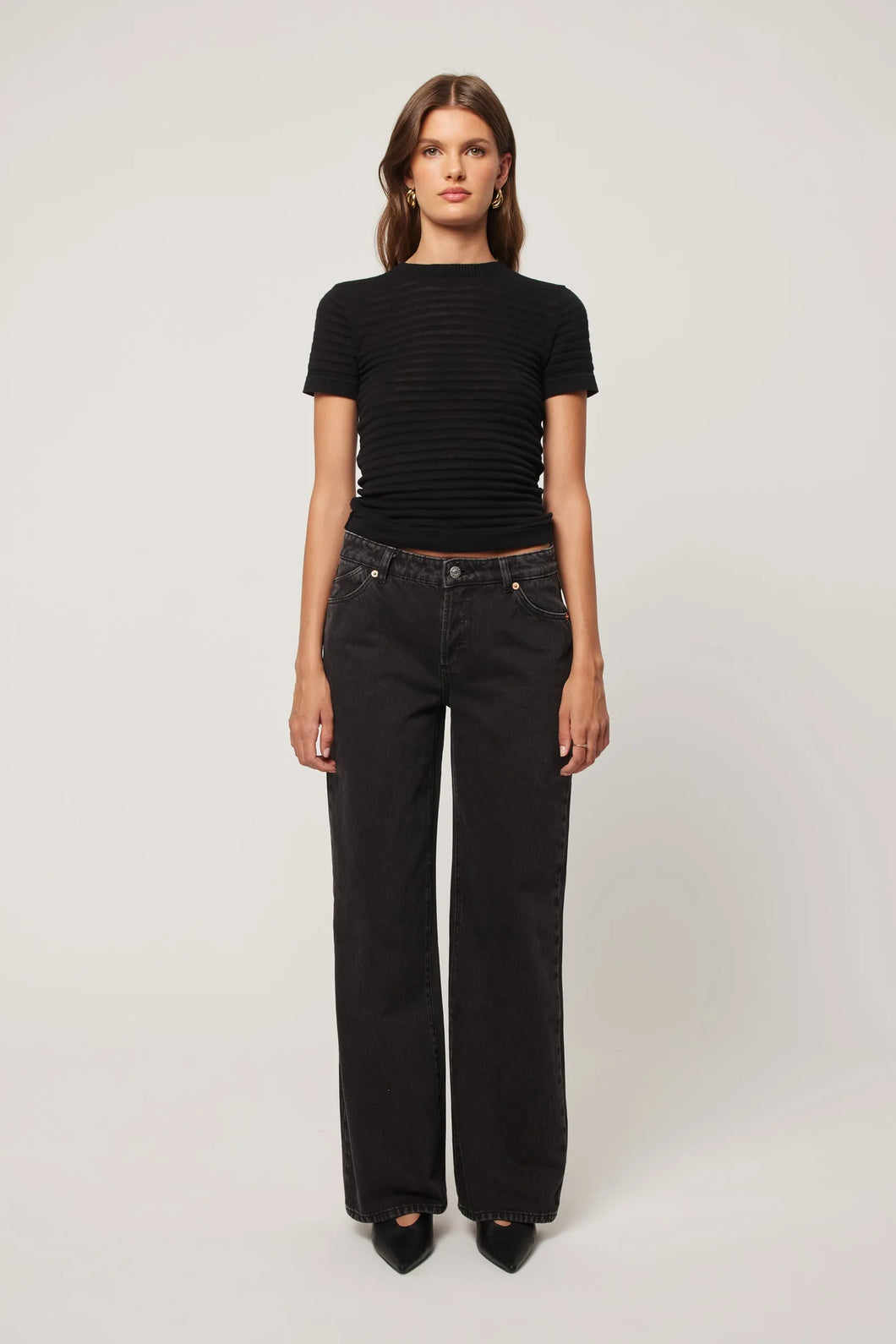 Rolla's Heidi Low Jeans Rigid - Stone Black