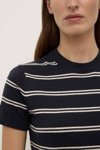 Allison Stripe Cotton Cashmere Tee - Navy / Cream