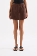 Nude Lucy 'Theo Linen Skirt' - Chocolate