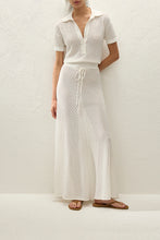 Lenna Polo Top - Pointelle Lace Vintage White