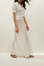 Lenna Polo Top - Pointelle Lace Vintage White