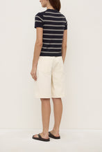 Allison Stripe Cotton Cashmere Tee - Navy / Cream