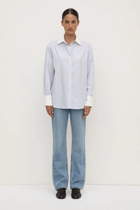 Assembly Label 'Alec Poplin Stripe Shirt' - Blue / White Stripe