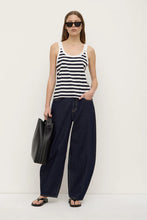 Assembly Label ' Adria Jersey Tank' - Antique  White/ Navy Stripe