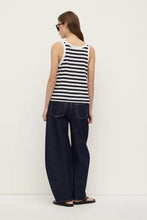 Assembly Label ' Adria Jersey Tank' - Antique  White/ Navy Stripe