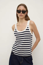 Assembly Label ' Adria Jersey Tank' - Antique  White/ Navy Stripe