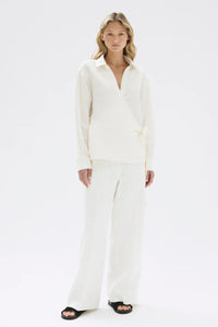 Assembly Label 'Allegra Long Sleeve Wrap Shirt' - Cream