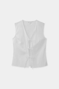 Assembly Label 'Ollie Poplin Tie Top' - White