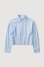 Assembly Label ' Tessa Poplin Cropped Long Sleeve Shirt' - Blue Stripe