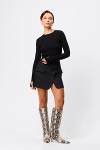 Mossman 'By Your Side Mini Skirt' - Black