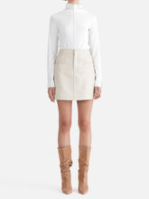 Ena Pelly 'Charlotte Leather Mini Skirt' - Sandshell