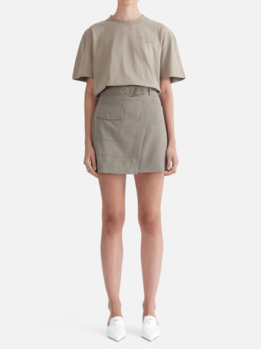 Mini Skirt from Ena Pelly, Assymetrical design in Olive Green tone. 