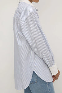 Assembly Label 'Alec Poplin Stripe Shirt' - Blue / White Stripe