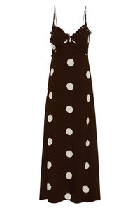 Faithfull The Brand 'Maye Midi Dress' - Veia Polka Dot Chocolate
