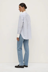 Assembly Label 'Alec Poplin Stripe Shirt' - Blue / White Stripe