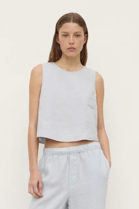 Assembly Label 'Estelle Linen Top' - Cloud