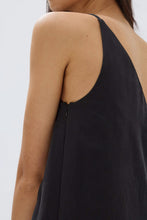 Assembly Label 'Farriday Linen Silk Asymmetric Midi Dress' - Black