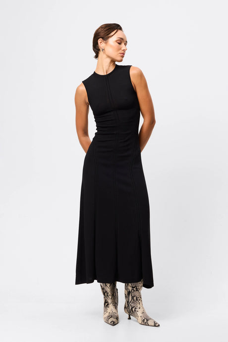 Mossman '  High Rise Midi Dress' - Black