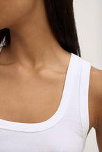 Assembly Label 'Robyn Scoop Neck Rib Tank' - White