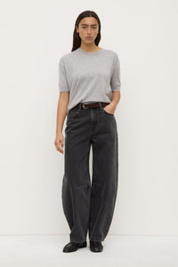 Assembly Label 'Vanya Cotton Cashmere Knit Tee' - Grey Marle