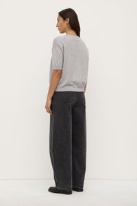 Assembly Label 'Vanya Cotton Cashmere Knit Tee' - Grey Marle
