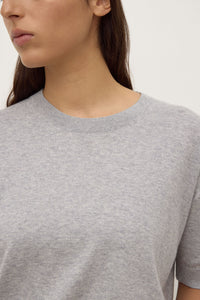 Assembly Label 'Vanya Cotton Cashmere Knit Tee' - Grey Marle