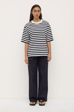 Assembly Label 'Monte Stripe Cotton Short Sleeve Tee' - Navy / White Stripe