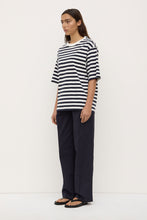 Assembly Label 'Monte Stripe Cotton Short Sleeve Tee' - Navy / White Stripe