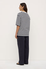 Assembly Label 'Monte Stripe Cotton Short Sleeve Tee' - Navy / White Stripe