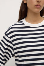 Assembly Label 'Monte Stripe Cotton Short Sleeve Tee' - Navy / White Stripe