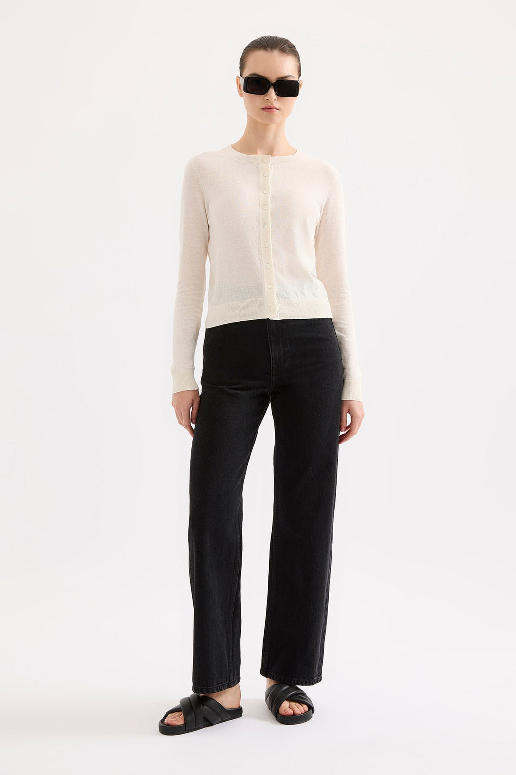 Louie Linen Blend Cardigan - Salt